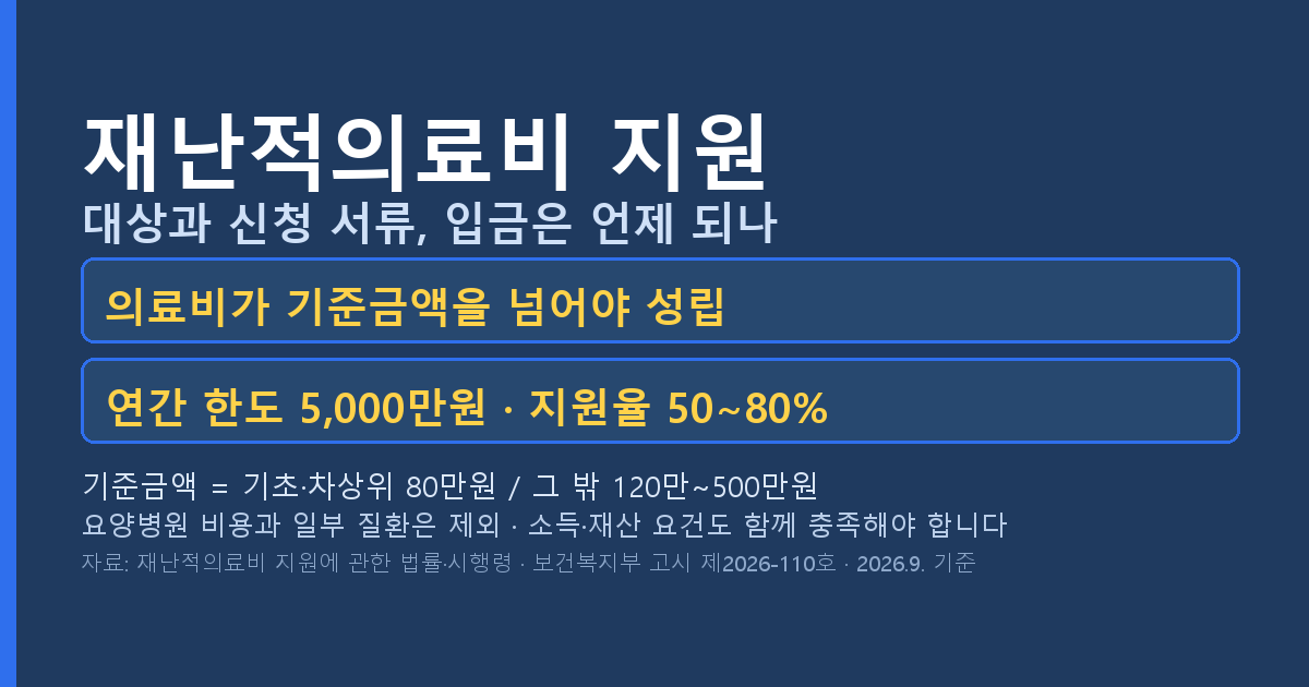 재난적의료비 지원 대상과 신청 서류, 입금은 언제 되나