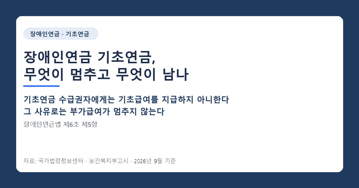 장애인연금 기초연금 차이와 중복 수급 가능 여부